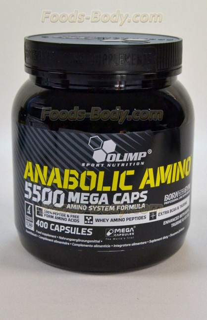 Anabolic AMINO 5500 mega caps - 400 капсул (банка)